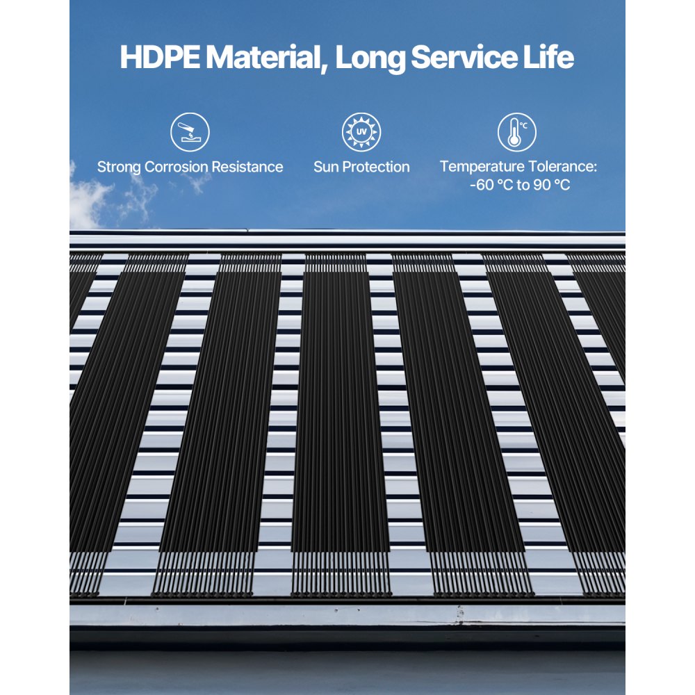 VEVOR Solarkollektor Poolheizung, 1235x3060 mm HDPE-Poolheizsystem, Solarheizung mit komplettem Zubehör, universelles Solarpanel, Wärmeplane für oberirdische & unterirdische Pools