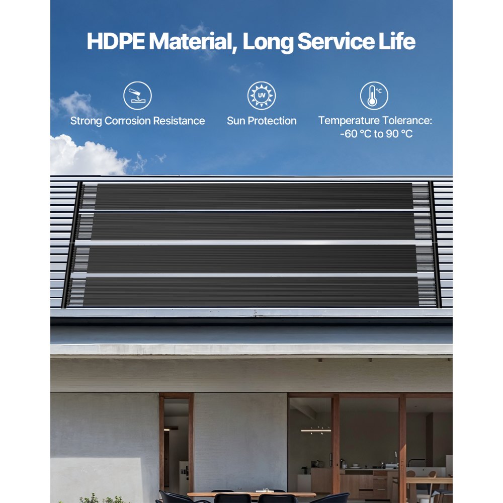 VEVOR Solar-Poolheizung, 2,75 x 20 Fuß HDPE-Solar-Poolpanel (2 Stück) – langlebig und wetterfest, mit komplettem Zubehör, universelles Solar-Poolpanel – erhöht die Wassertemperatur, für oberirdische und unterirdische Pools