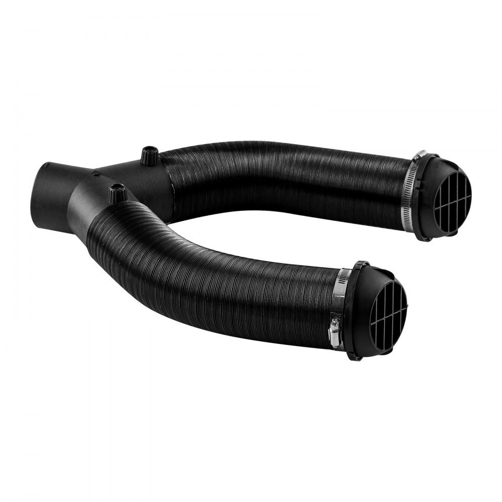 VEVOR Dieselheizungsrohr Warmluftauslass Entlüftungsset mit Y-förmigem Anschlussstück & Luftkanalklemmen, Standheizungs Luftkanal Entlüftungsset für 5 kW 8 kW Dieselheizungen Schwarz