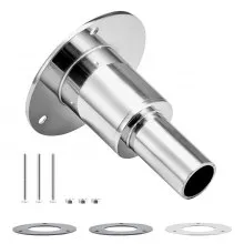 VEVOR Durch Rumpf Auspuff Hautanpassung (24 mm), Schiffsauspuff Rohrauspuff gerades Auspuff-Set mit Schrauben & Muttern & Dichtung für Dieselheizungen Standheizungen, Edelstahl 316 Silber