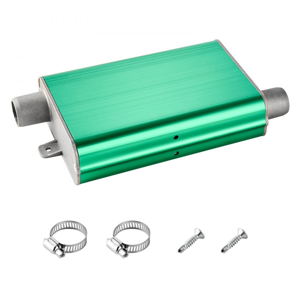 VEVOR Dieselheizungsschalldämpfer Abgasschalldämpfer Set mit 2 Klemmen & Schrauben, Aluminiumlegierung, Standheizungs-Geräuschreduzierer für 2 kW / 5 kW / 8 kW Standheizung