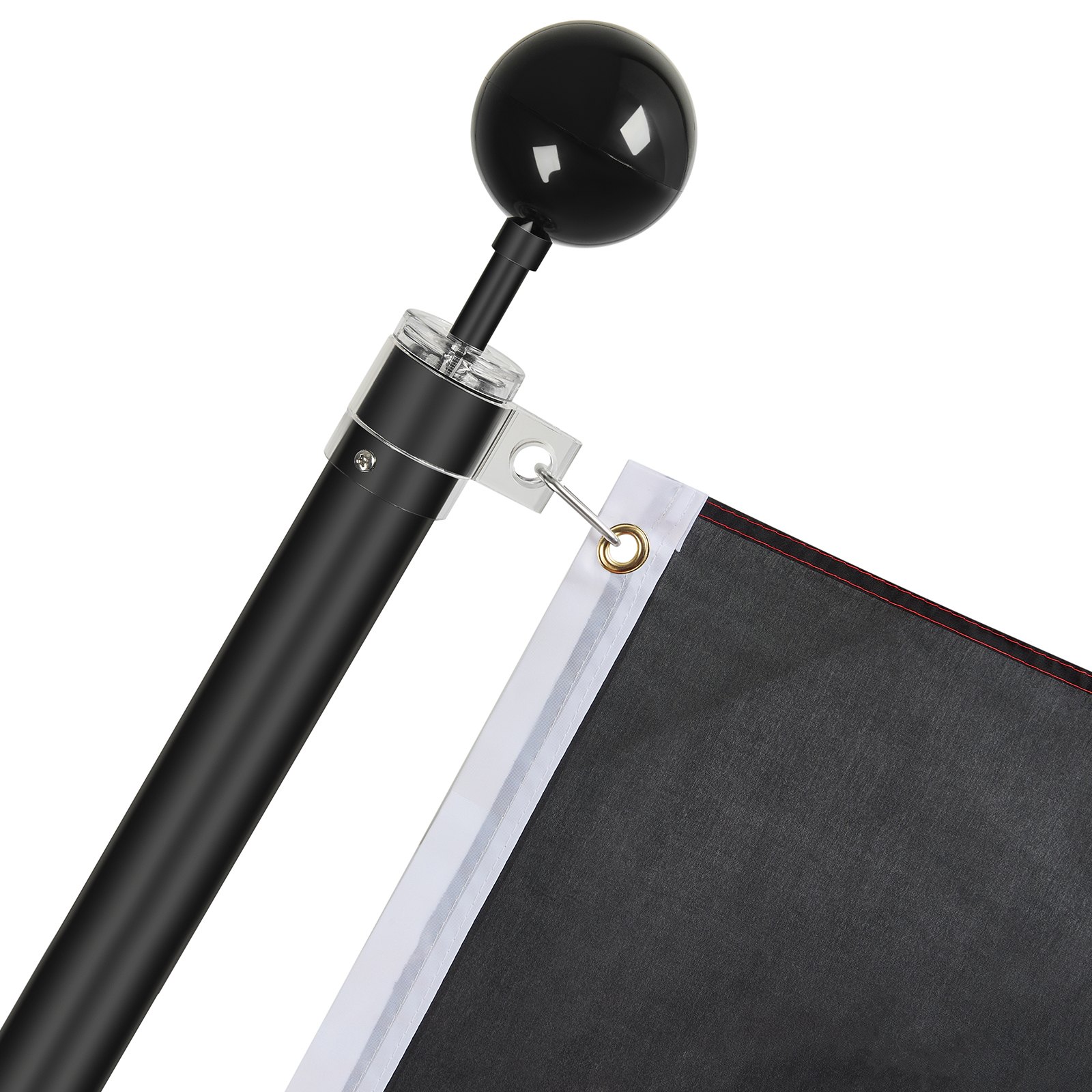 VEVOR 20ft Teleskop-Fahnenmast-Set, robustes Fahnenmast-Set aus Aluminiumlegierung im Boden für draußen, 3 Anzeigemodi Fahnenmast mit professionellem Zubehör, deutsche Flagge, schwarz