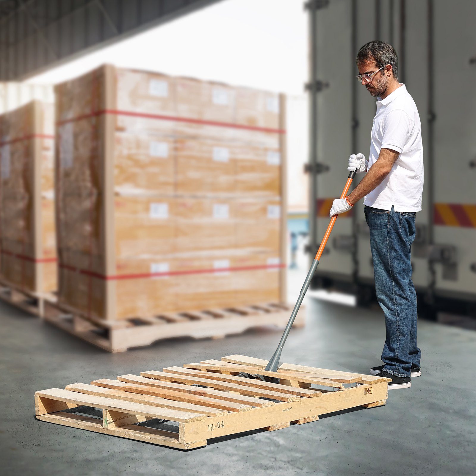 VEVOR Palettenbrecher 137,2cm Lattenheber 907kg Tragfähigkeit Brechstangen Q235 Kohlenstoffstahl Abbruch-& Hebelstange inkl.Handschuhe Pallet Buster Universalkonstruktion