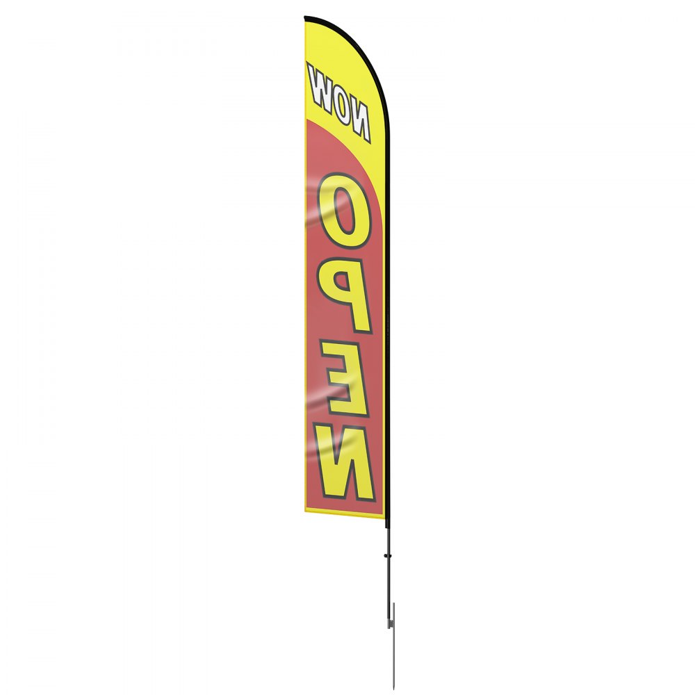 VEVOR Open-Flagge mit Mast-Set, Werbeflagge für Unternehmen im Außenbereich, Werbe-Federflaggen-Set, inkl. 1 Bannerflagge, 1 Mast, 1 Bodenpfahl, Open Signs Swooper-Flagge für Unternehmen, 5 m