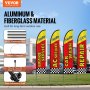 VEVOR Werbefahne mit Federn für Autoreparaturen mit Mastsatz, Werbefahnen für Unternehmen im Außenbereich, inkl. 4 Bannerfahnen, 4 Masten, 4 Bodenpfählen, Swooper-Fahnen für Unternehmen 5 m