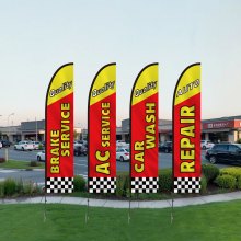 VEVOR 4er-Set Autoreparatur Fahnenmast-Set Flaggenmast Werbung Banner 498,5cm