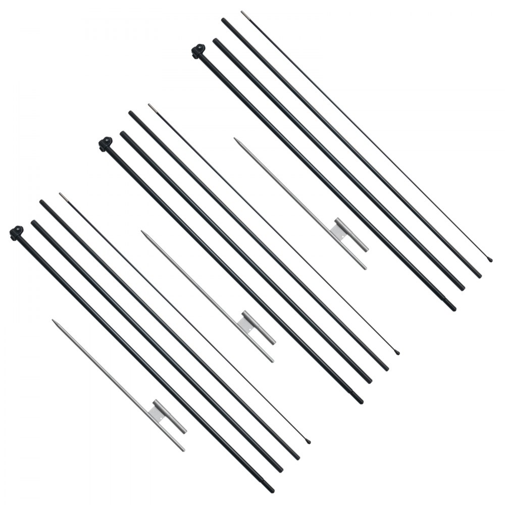 VEVOR Federfahnenmast-Set, 3er-Pack Swooper-Fahnenmast 5 m, Schilderfahnenmasten für Geschäftswerbefahnen im Außenbereich, mit Bodenpfählen und Tragetasche (Flagge nicht im Lieferumfang enthalten)