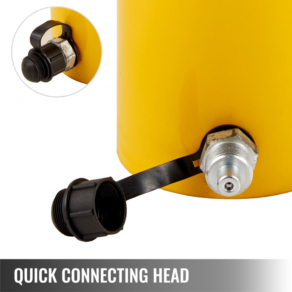 VEVOR Hydraulikzylinderheber Kapazität 30T Hydraulikzylinder 100 mm Hub einfachwirkender tragbar gelb, hydraulische Wagenheber Hohlkolbenheber Hydraulikflasche 6,9 kg für Riggers-Hersteller