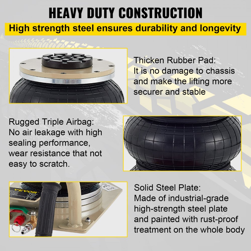 Pneumatischer Wagenheber mit 3 Tonnen Dreifachbeutel Luftbetrieben Luftdruckheber