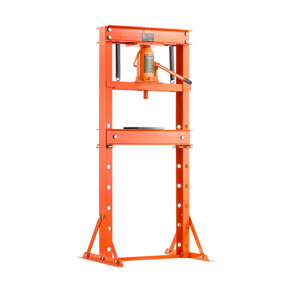 VEVOR hydraulic workshop press 20 t (H-frame) with press plate & triangular support, adjustable hydraulic press with pressure relief valve (max. cylinder stroke 145 mm), for bending, straightening & punching