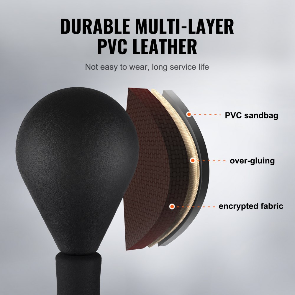 VEVOR 154 cm Height Punching Bag, Reflex Punching Bag for Youth & Adults, Height-Adjustable Punching Bag Set with Boxing Gloves & Stand, Speedbag for Training, Boxing Equipment, Stress Relief and Fitness