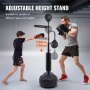 VEVOR Box-Speed-Trainer, Boxsack mit Ständer, Reflex-Boxsack für Jugendliche & Erwachsene, Höhenverstellbares Schlagsack-Set mit Handschuhen, Workout-Speed-Bag für Training Schwarz