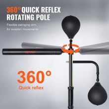 VEVOR Box-Speed-Trainer, Boxsack mit Ständer, Reflex-Boxsack für Jugendliche & Erwachsene, Höhenverstellbares Schlagsack-Set mit Handschuhen, Workout-Speed-Bag für Training Schwarz