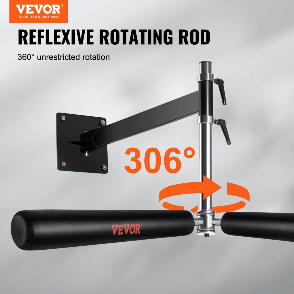 VEVOR Wall Mount Boxing Reflex Bar, Boxing Speed Trainer Boxing Spinning Bar with Gloves, Adjustable Training Equipment for Boxing Training, Kickboxing, MMA, Stress Relief & Fitness, Black