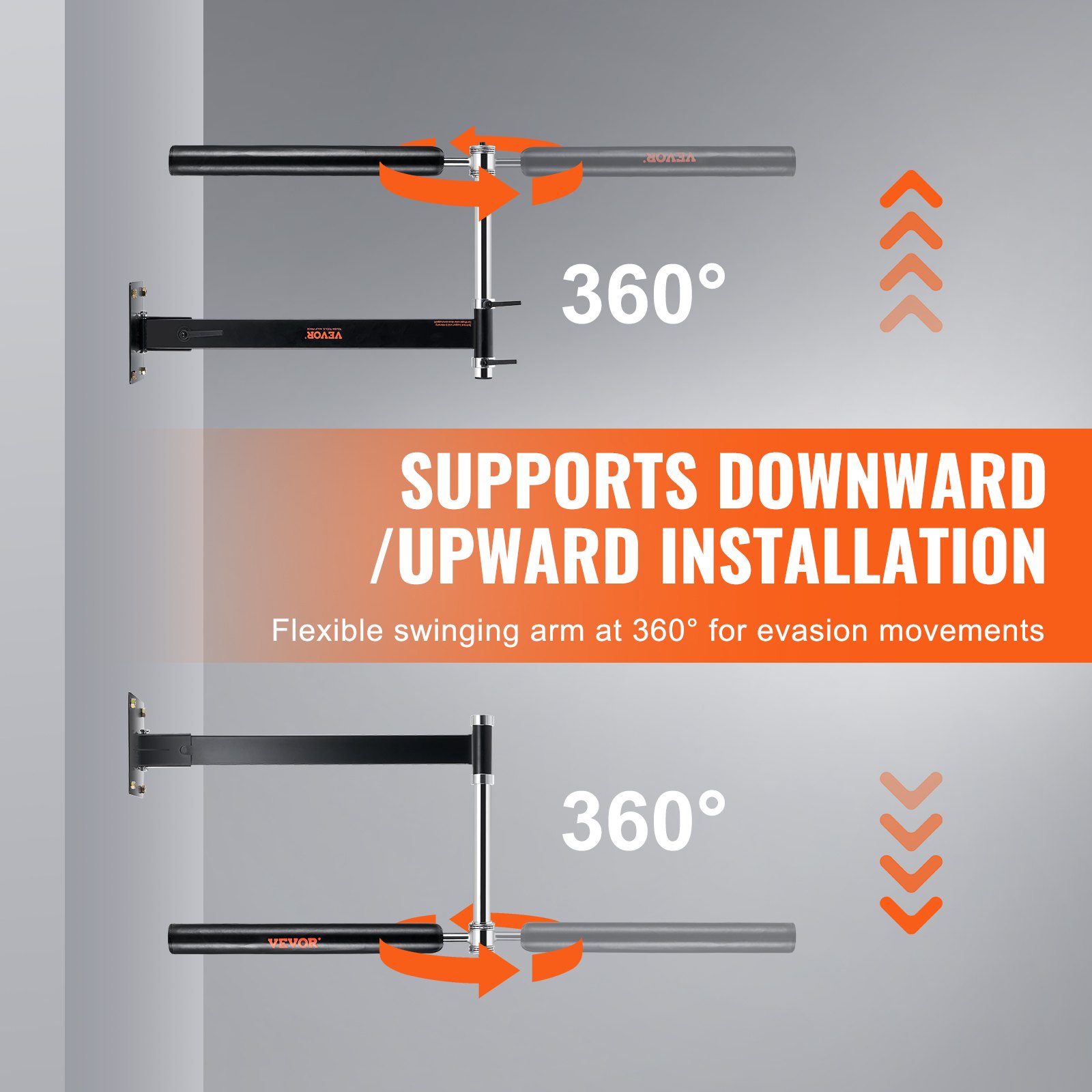 VEVOR Wandhalterung Boxen Reflexstange, Boxen Speed Trainer Boxen Spinning Bar mit Handschuhen, Einstellbare Trainingsgeräte für Boxtraining Kickboxen, MMA, Stressabbau & Fitness Schwarz