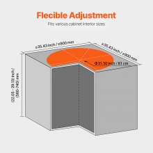 VEVOR 2-stufiger Nierenförmiger Chrom-Eck-Organizer Lazy Susan Drehbar 80cm