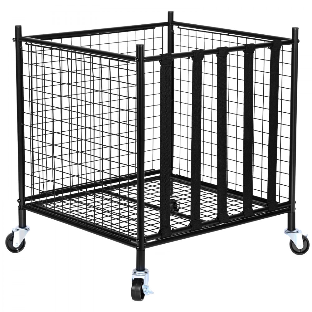 VEVOR Ballwagen Rollwagen 507 x 500 x 545 mm Sportbällen, Abschließbarer Basketballkäfig Ballkäfig, Sportausrüstung für den Innen- und Außenbereich, Rollbar Aufbewahrungswagen aus Stahl für Garagen