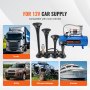 VEVOR 190 W Zughupen-Set, 4 Trompeten-Lufthupen-Set, 150 dB Zughupen für Pickup-Trucks, 12 V 90-120 psi Luftkompressor, 6 L Tank mit Manometer für jedes 12 V Fahrzeug, Auto, LKW, Zug, Van, Boot usw.