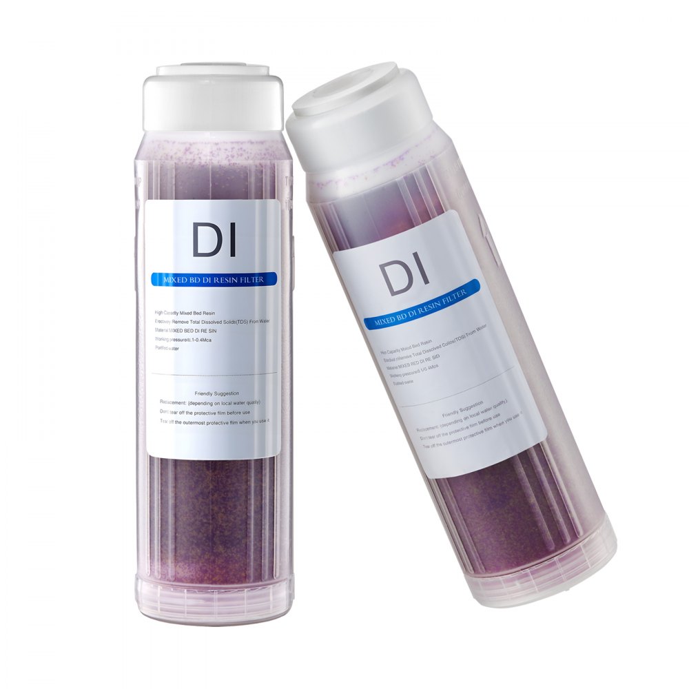 VEVOR Deionized Filter for Spotless Car Wash System, 2 x 0.5L Color Changing DI Resin Filter Replacement - Compatible with PRS-101XC Deionized Water System for Cars RVs Windows