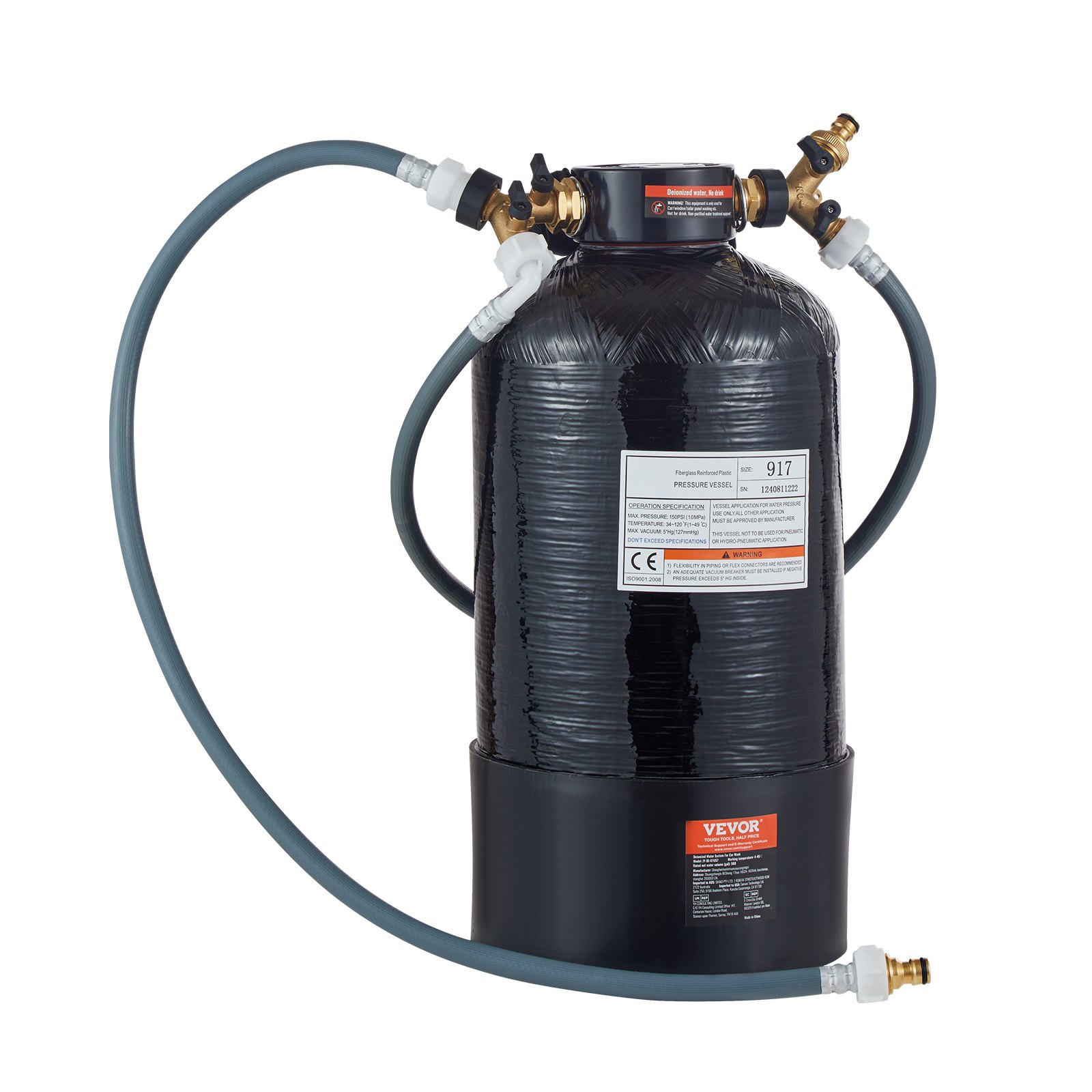 VEVOR deionisiertes Wassersystem für Autowäsche, Wasserdeionisierer mit tragbarem TDS-Messgerät, fleckenfreier Wasserfleckenentfernerfilter mit doppeltem Ausgangsmodus, für Wohnmobile Motorräder