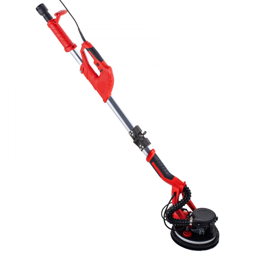 VEVOR Rotationswandschleifgerät 750W, klappbarer Gipskartonschleifer mit Teleskopgriff, variable Drehzahl 800–1750 U/min, Wandschleifer mit LED-Streifenleuchte und Staubbeutel