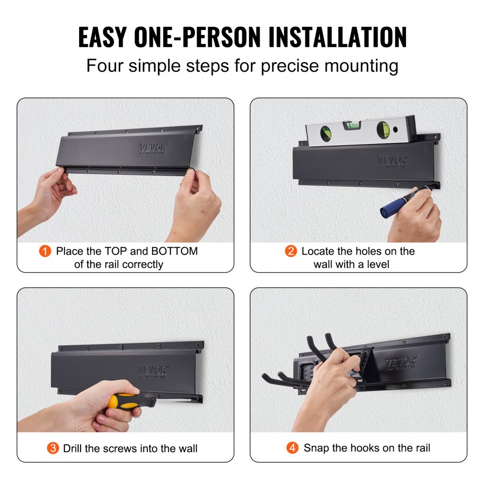 VEVOR Garagen-Werkzeug-Organizer, Aufbewahrungsregal, Wandmontage, robust, 300 lbs