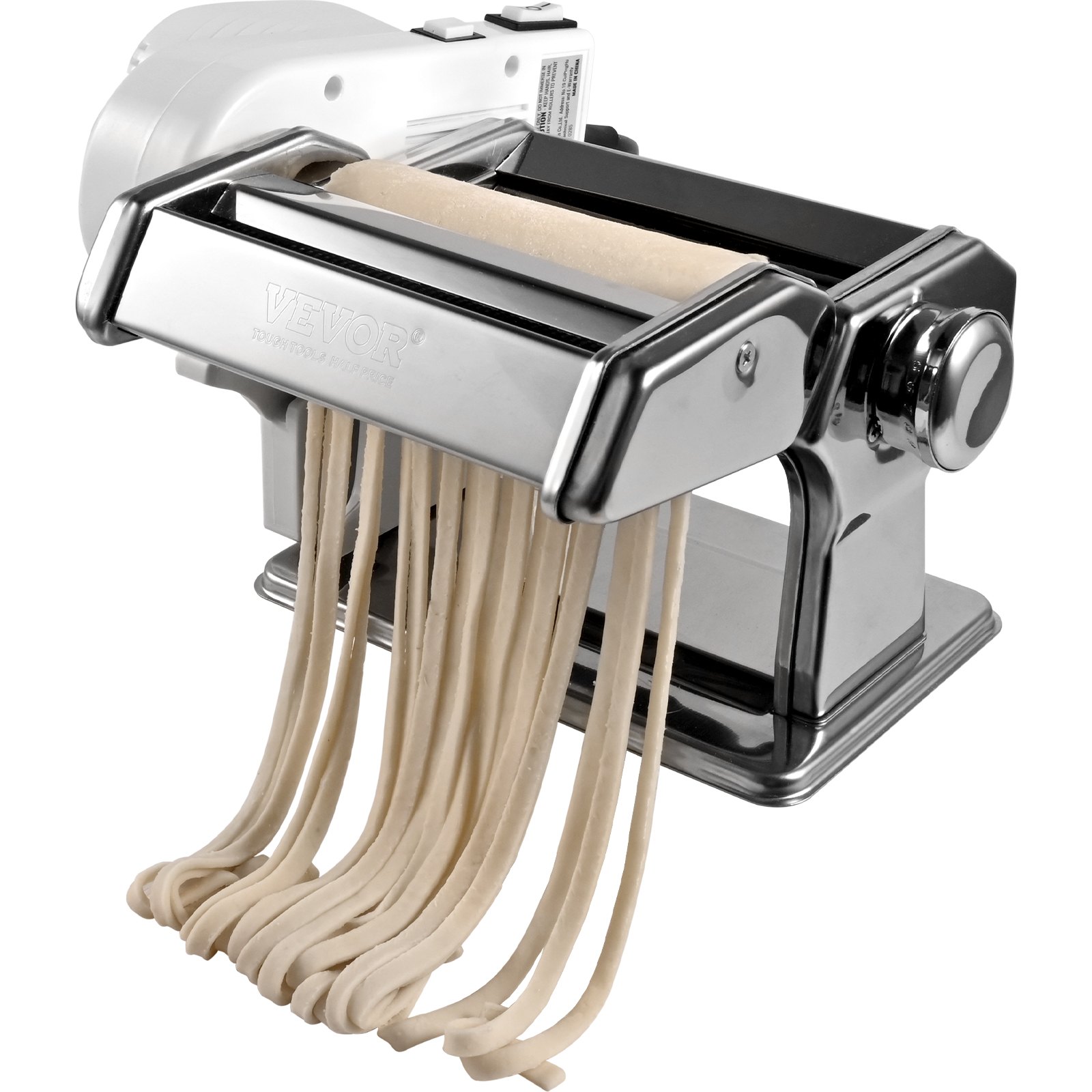 VEVOR Elektrische Nudelmaschine Pastamaschine, 9 Stufen 0,3–3 mm Einstellbarer Nudelautomat Nudeln Maker für Lasagne, Ravioli, Spaghetti, Tagliatelle, Korrosionsbeständige Rostfreie Nudelschneider