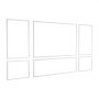VEVOR Wandform-Set, 3er-Pack, 57,91/121,92/143 cm Stuckleisten aus Lackierbarem Polystyrol, Wasserfeste Wandleiste, Zierleiste für Wände, Friesleisten für Wohnzimmer, Schlafzimmer, Zuhause, Weiß