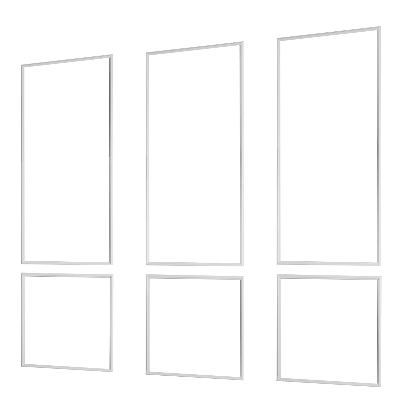 VEVOR Wall Molding 3 Pack, Wainscoting Panels Kit, Lightweight Paintable Polystyrene, Easy to Install, Waterproof Accent Wall Trim for Interior Décor Living Room, Bedroom, White (61x137 + 61x61 cm)