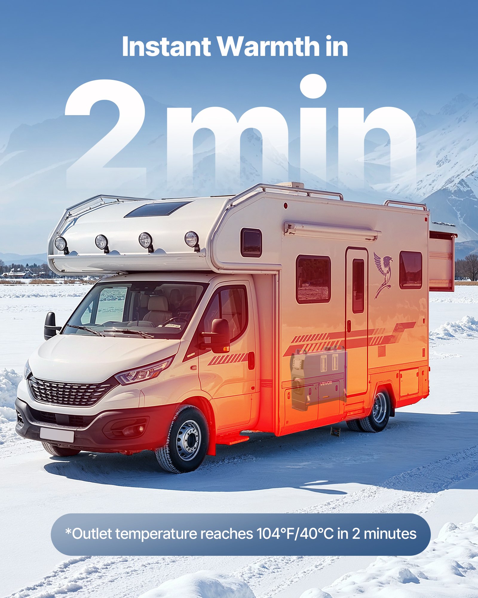 VEVOR Dieselheizung Lufterhitzer 12-24V 8KW tragbare Standheizung mit Fernbedienung & LCD-Bildschirm, geringe Geräuschentwicklung, 5 L Kraftstofftank für Lkw Wohnmobile SUV Campervan