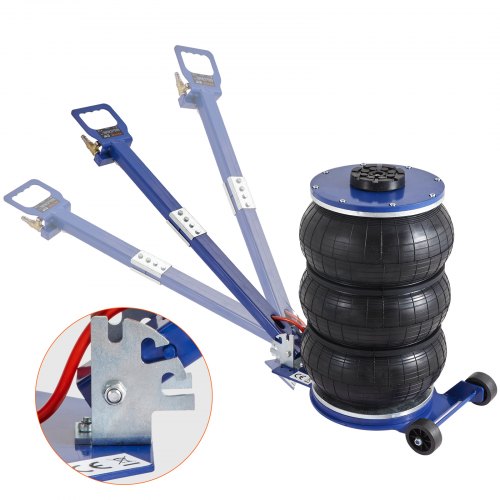 VEVOR Pneumatischer Wagenheber Triple Bag Air Jack 5 t, Dreifachbeutel Luftheber 140-470 mm Hubhöhe Sack Luftwagenheber, 5 Minuten Hub Luftheber Wagenheberheber Wagenheber Einstellbar Rot