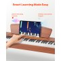 VEVOR Digitalpiano, 88 Tasten vollgewichtet anschlagdynamisch, E-Piano-Tastatur mit Notenständer, Dreifachpedal, Netzteil, 280 Töne, unterstützt kabellose Verbindung, für Anfänger, Holzfarbe