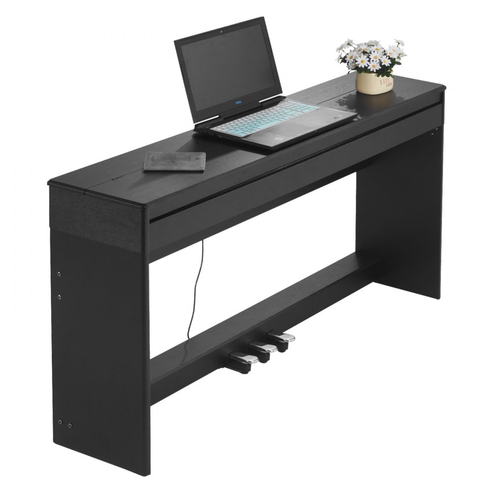 VEVOR Digitalpiano, 88 Tasten vollgewichtet anschlagdynamisch, E-Piano mit Möbelständer, Netzteil, Dreifachpedal, 680 Töne, unterstützt kabellose Verbindung, mit Kopfhörern, für Anfänger