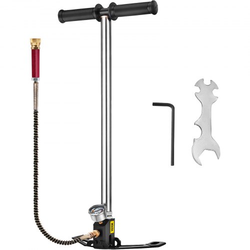 VEVOR 3-stufige Hochdruckluftpumpe 3,00 kg Dreistufige Hochdruckpumpe 4500 psi Wassergekühlte manuelle Luftpumpe Hochdruck-Fahrradpumpe Luftpumpe für