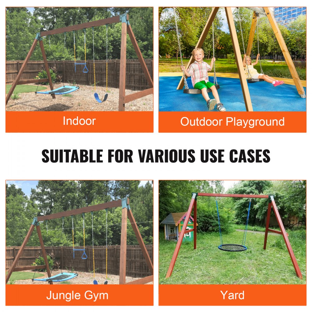 VEVOR 2 pcs. Swing connectors 160 x 235 x 280 mm Swing brackets Carbon steel Powder coated Wall connectors Wood connectors Square timber Green Square swing connectors Corner connectors for garden swings