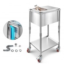 VEVOR 28L Ice Chest Kühlwagen Kühlbehälter Edelstahl Rollbar Getränkekühler