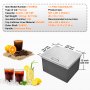VEVOR Drop-in Ice Box, 44.24 L Stainless Steel Ice Cooler, 507 x 407 x 333 mm Commercial Ice Container with Hinged Lid, Built-in Ice Storage Chest, Drain Pipe and Drain Plug Included