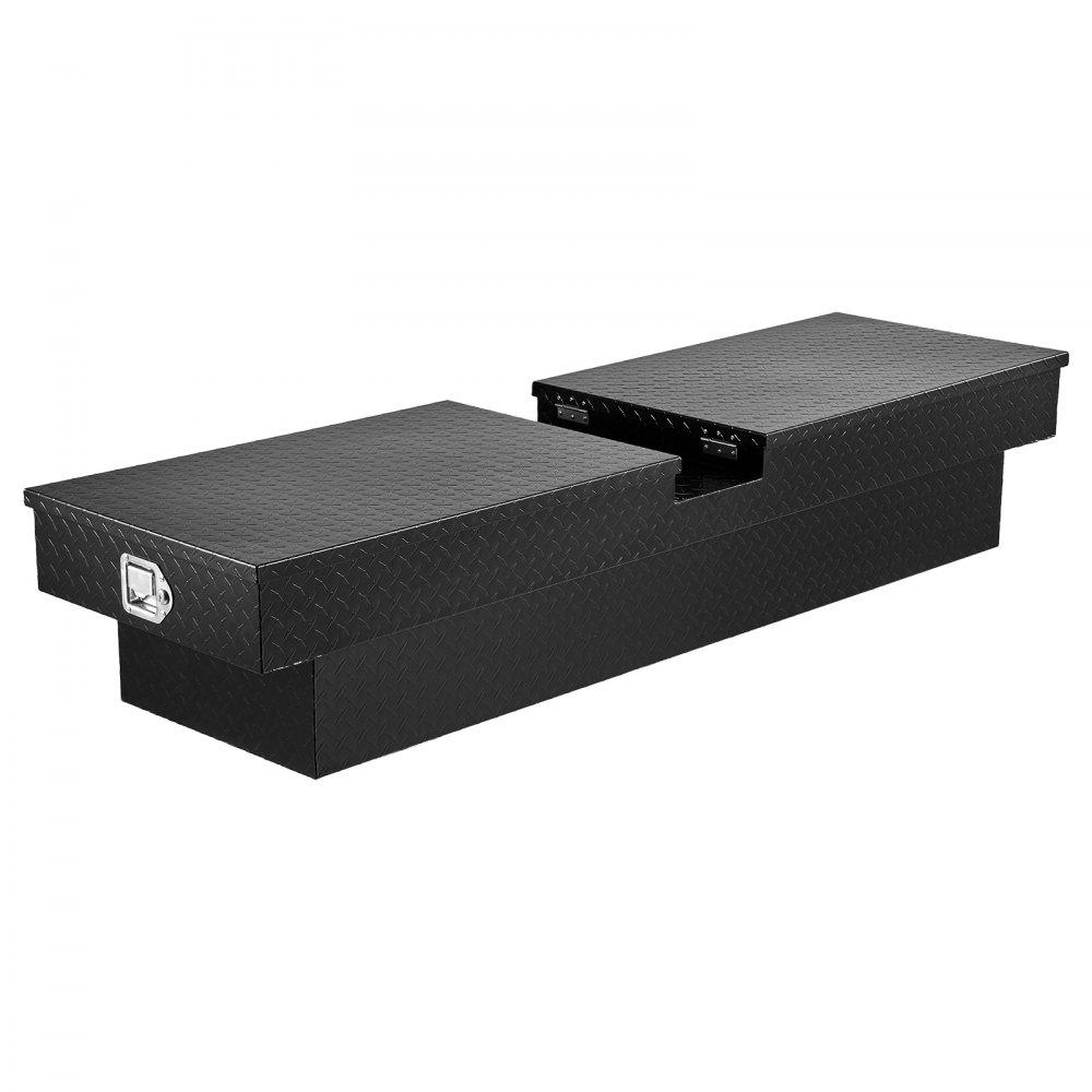 VEVOR Crossover Truck Tool Box for the Loading Area (1771 x 507 x 331 mm) Lockable & Waterproof Aluminum Tool Boxes with Side Handles for Motorhome Trailers, Black
