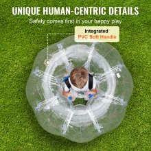 VEVOR Aufblasbarer Bump Ball Bumper Stoßball 1 Stk. 1,2 m x  1,03 m, Menschlicher Kollisionsball, PVC-Körperblasen-Bounce-Ball für Outdoor-Aktivitäten, Transparente Punkte Aufblasbarer Bumper Ball