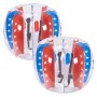 VEVOR 2-teilige Aufblasbare Bumper Balls, 1,2 m Bumper Stoßball für Kinder & Jugendliche, Aufblasbarer Blasenball, PVC-Bubble-Bälle, im Freien, Spielplatz, Hof, Park usw. Rote & Blaue Streifen