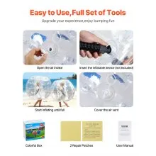 VEVOR aufblasbare Bumper-Bälle im 2er-Pack, 1,2 m Körper-Sumo-Zorb-Bälle für Teenager und Erwachsene, 0,8 mm dicke PVC-Menschenhamster-Blasenbälle für Team-Gaming-Spiele im Freien, Bumper-Bopper-Spiel