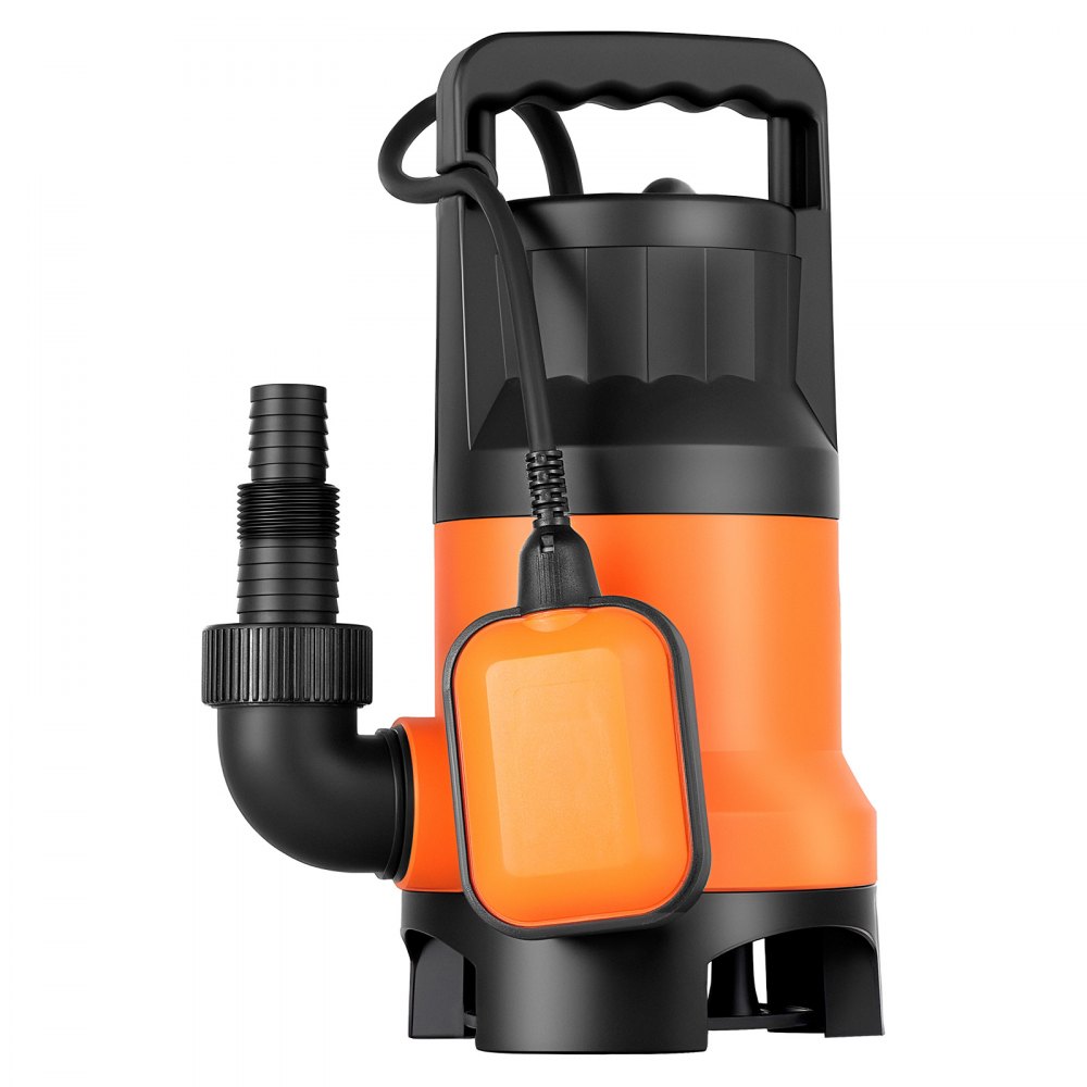 VEVOR 650W Submersible Sump Pump, 15000 L/H, PP-GF20 Submersible Sewage Dirty Clean Water Pump with Automatic Float Switch, Long Cord, 8M Max Lift, for Pools, Garden, Pond, Flooded Areas