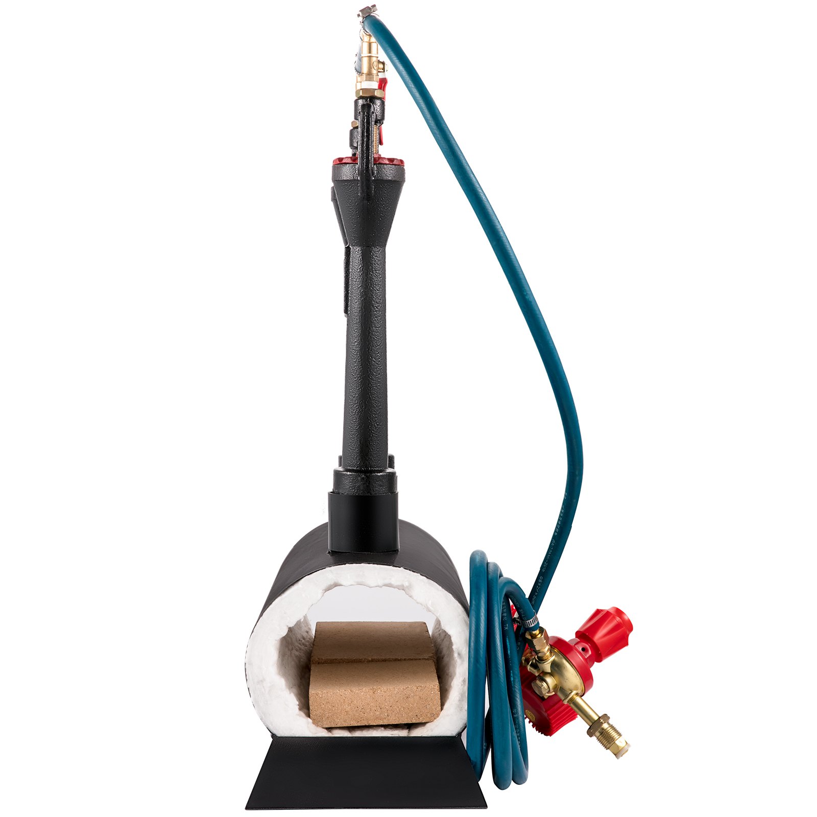 VEVOR Gas Schmiede, Doppelbrenner 23kWh/80000BTU, 5,6 L Innenraum Propan Gasschmiede, Metall Schmiedeofen mit 3 m Schlauch, Gasregler, Kunstschmiede, Messermacher, DIY Schmiedeofen, Schmiede Kit Inkl.