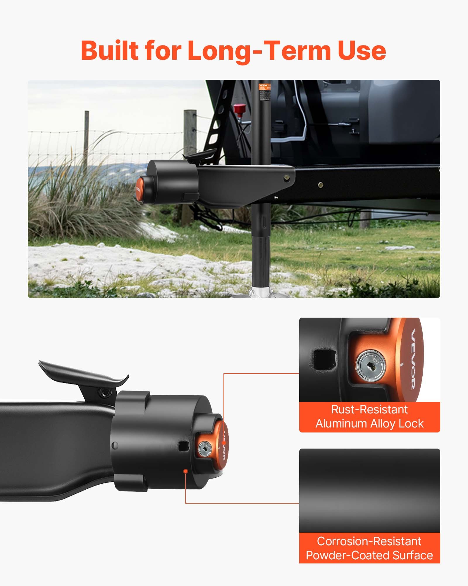 VEVOR Anhängerschloss, kompatibel mit 50,8 mm und 58,7 mm flachen Kugelkupplungen, Diebstahlsicherung mit 3 Schlüsseln, Hochsicherheitsschloss für Wohnmobile, Anhänger, Boote