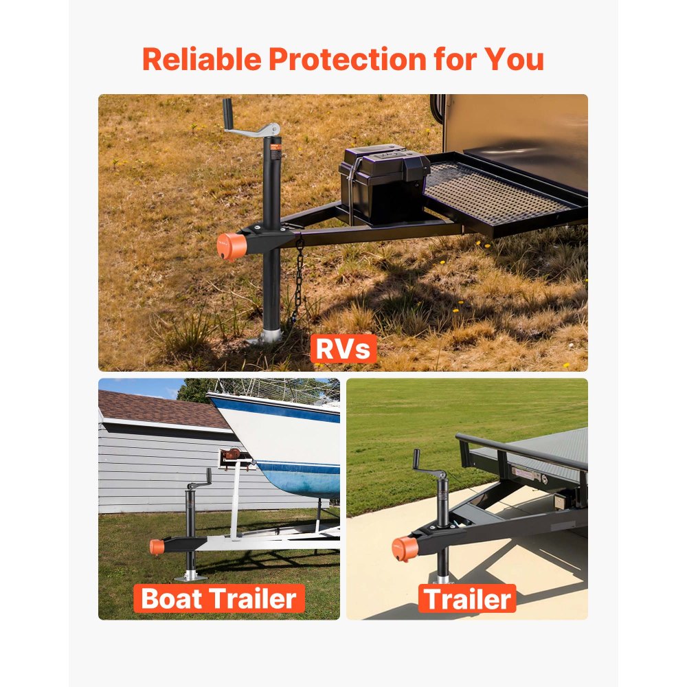 VEVOR Trailer Lock, Fits 47.5, 50.6 & 58.6 mm Straight Tongue Ball Couplers, Heavy Duty Hitch Lock with 4 Keys Secures Security Chains, Anti-Theft RV Trailer Locks for RV, Trailer, Boat