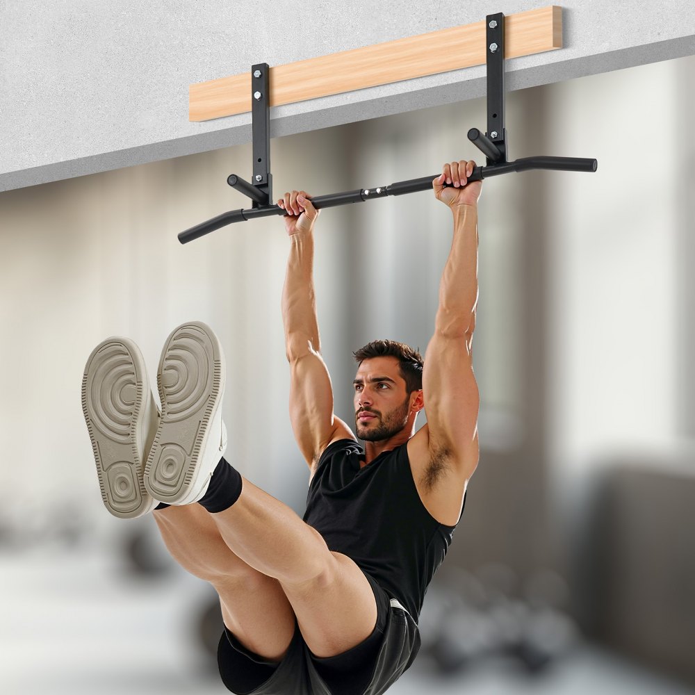 VEVOR Klimmzugstange zur Dekcenmontage, Pull up Bar zur Deckenmontage für das Heim-Fitnessstudio, Klimmzüge mit mehreren Griffen, 107 cm breite, multifunktionale Trainingsstation aus Stahl, 200 kg