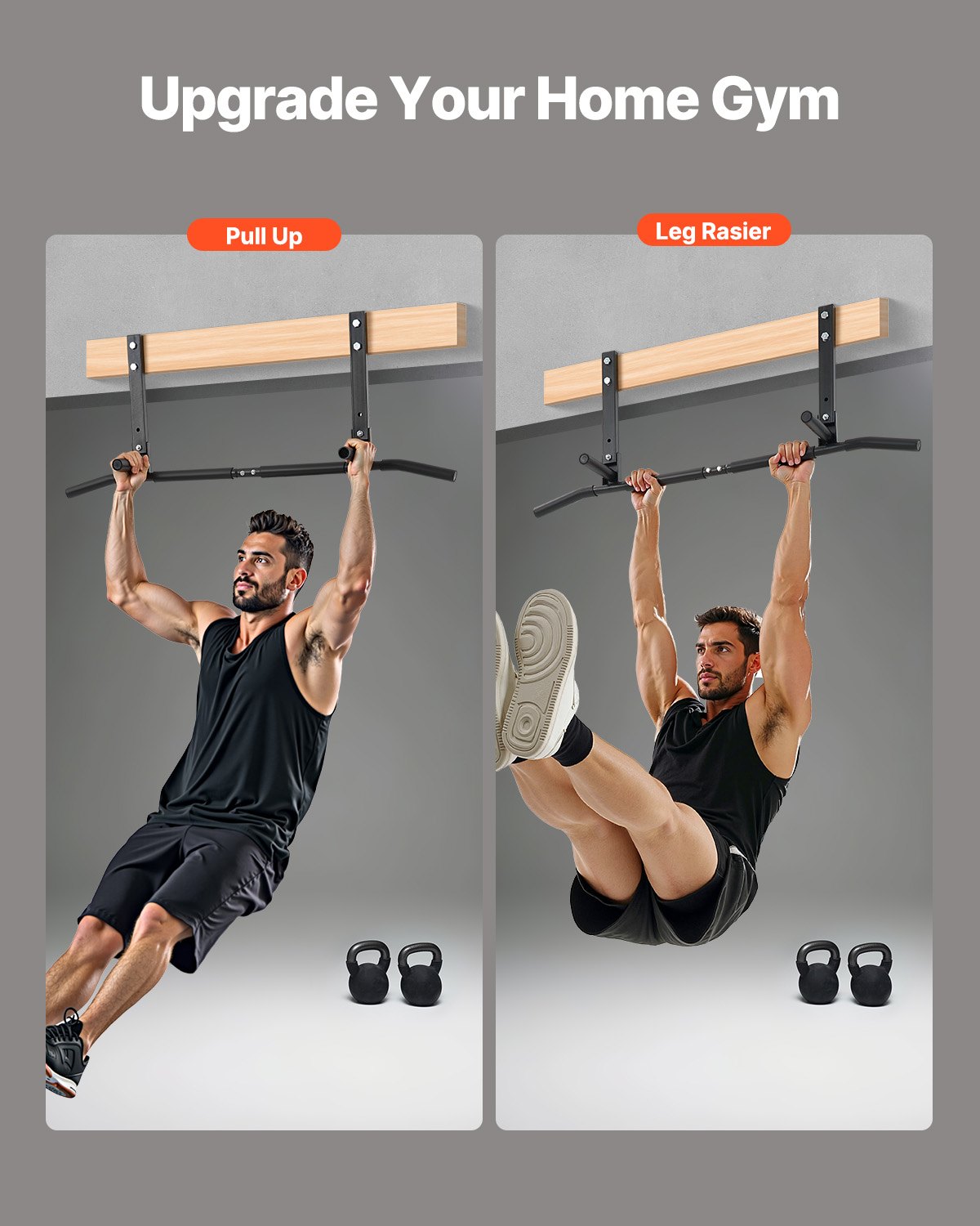 VEVOR Klimmzugstange zur Dekcenmontage, Pull up Bar zur Deckenmontage für das Heim-Fitnessstudio, Klimmzüge mit mehreren Griffen, 107 cm breite, multifunktionale Trainingsstation aus Stahl, 200 kg