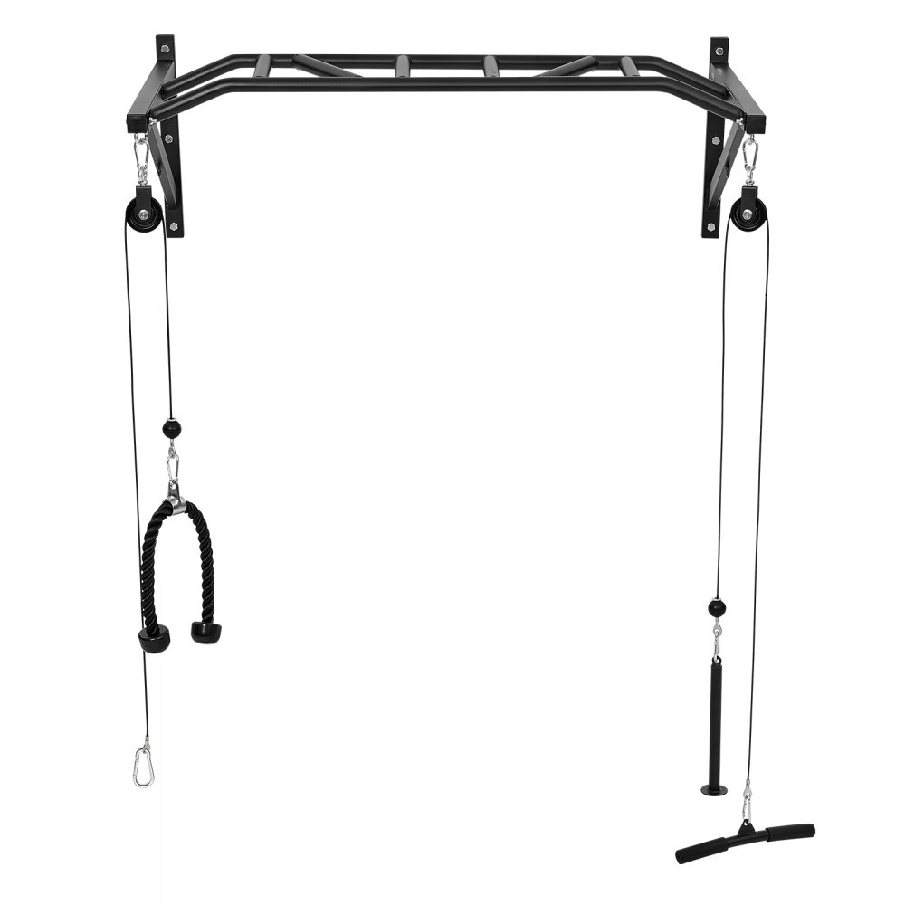 VEVOR Klimmzugstange Pull up Bar zur Wandmontage, 127 cm breite, multifunktionale Oberkörper-Trainingsstangen aus Stahl mit LAT-Pulldown-Aufsätzen, Klimmzug-Trainingsstation (200 kg belastbar)