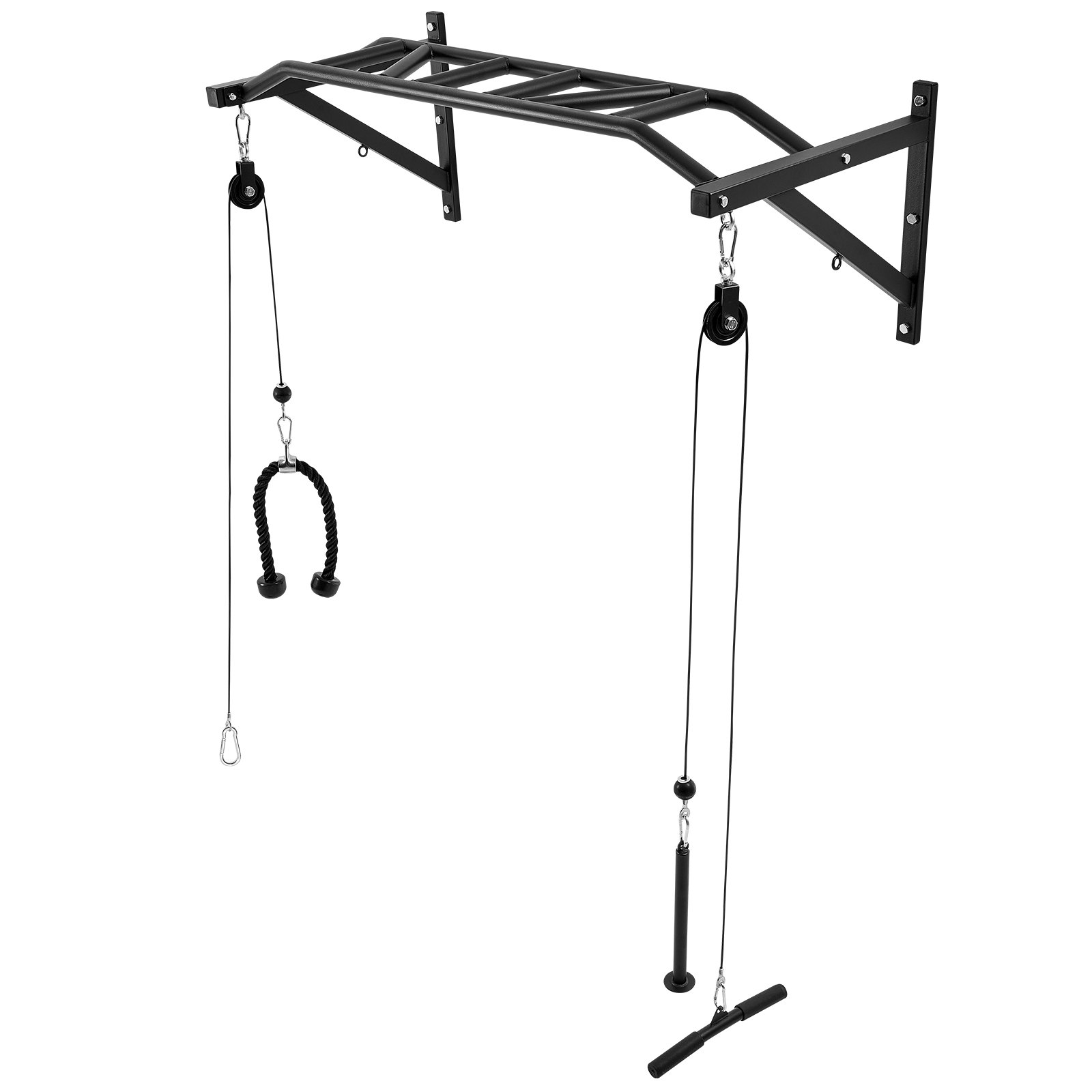 VEVOR Klimmzugstange Pull up Bar zur Wandmontage, 127 cm breite, multifunktionale Oberkörper-Trainingsstangen aus Stahl mit LAT-Pulldown-Aufsätzen, Klimmzug-Trainingsstation (200 kg belastbar)
