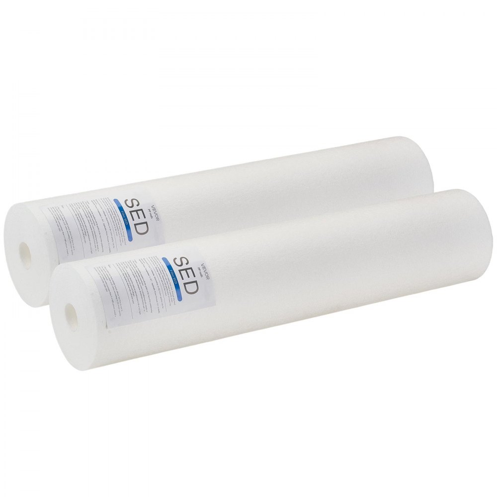 VEVOR 2 Stk. Ersatzkartusche für den Wasserfilter für das ganze Haus, 115 x 507 mm Polypropylen-Sedimentfilter für 3-stufiges Wasserfiltersystem, reduziert Chlor & schlechten Geschmack & Geruch
